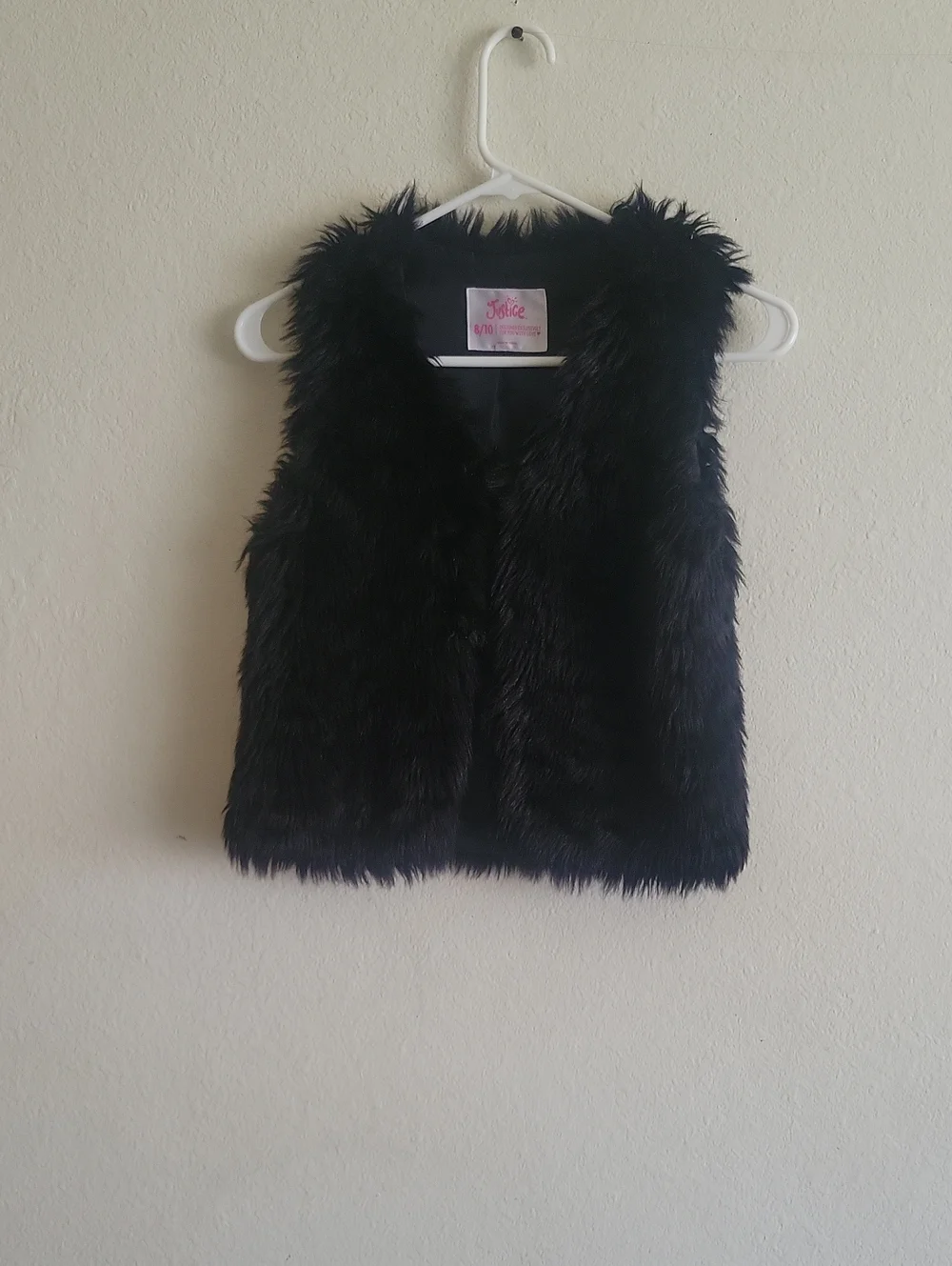 Black Faux Fur Vest - Girls